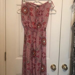 Pink Floral Print Maxi